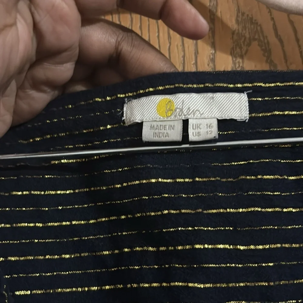 BODEN Lurex Smocked Crop Top size 12